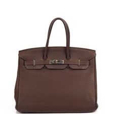 Hermes Birkin 35 In Chocolate, Togo Leather