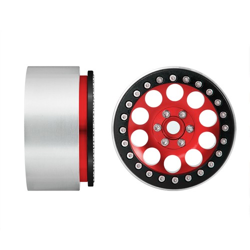 Cerchi in lega FLYXM 2,2'' Beadlock per Axial Wraith 90048 SCX10 TRX-4 1/10 RC - Foto 3 di 8