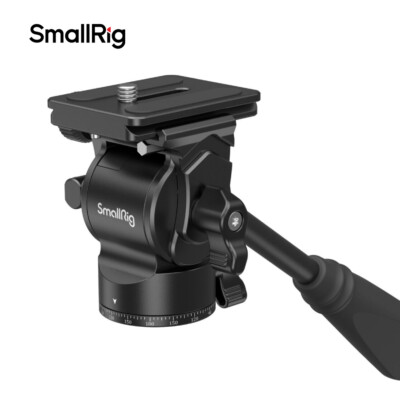SmallRig Tripod Fluid Head Pan Tilt Head with Quick Release Plate for Arca Swiss