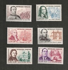 FRANCE 1961 Célébrités YT  1295 1296 1297 1298 1299 1300 cote 20€
