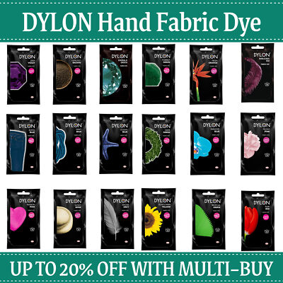 50g Dylon Handwäsche Stoff Wäsche färben verschiedene Farben erhältlich - 1/2/3er Pack