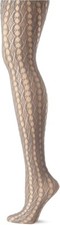 HUE Women's Linear Diamond Net Tights Pumice M/L  5'2"-6' wt:165-200lbs 