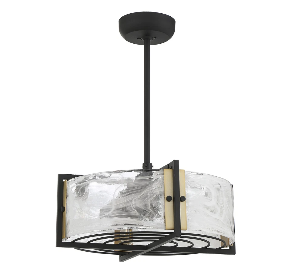 Savoy House 24-FD-1698-143 Hayward 4-Light Fandelier in Matte Black with Warm - Image 2 of 4