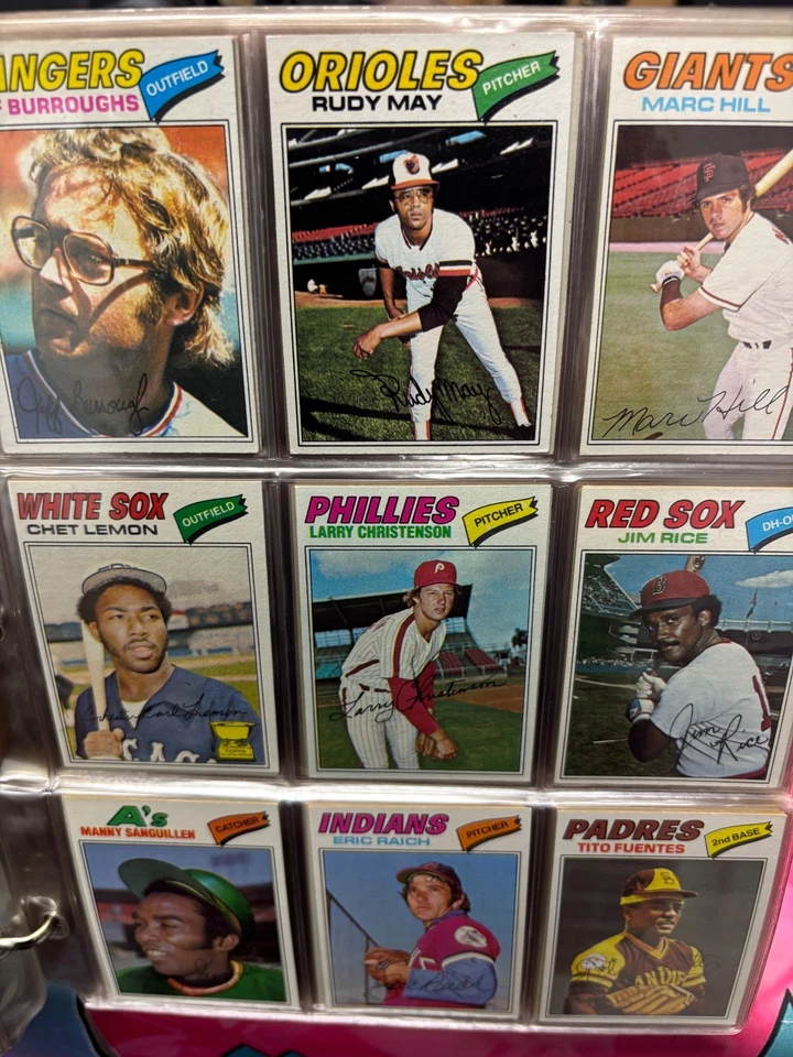 Juego completo de béisbol 1977 Topps 1-660 EX+ Murphy Dawson Fidrych Sutter novato Foto 3 de 4