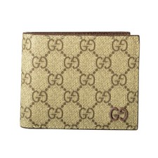 Gucci Men's Leather Brown Interior GG Print Bifold Wallet