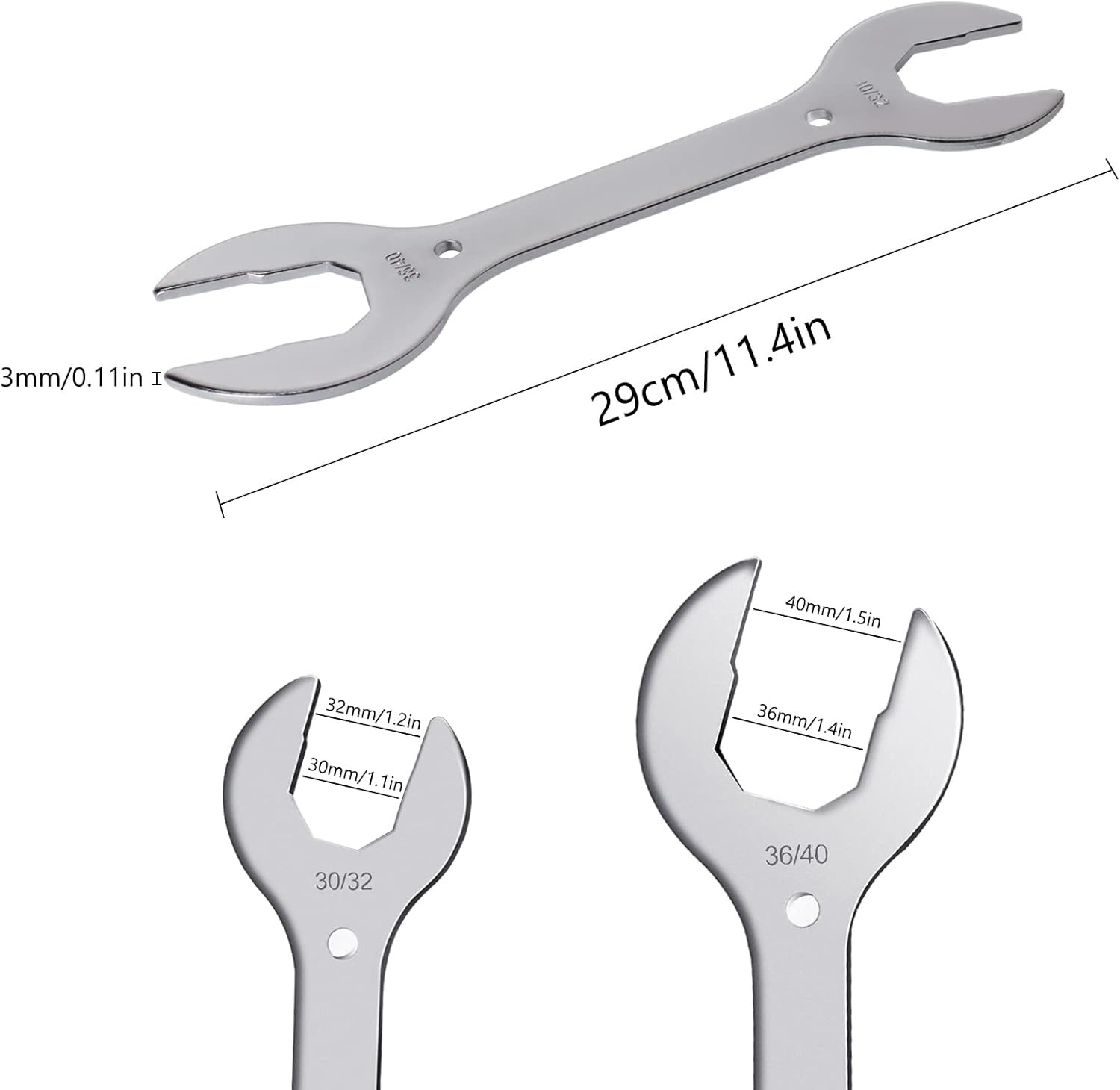 4 in 1 Bike Headset Wrench Spanner, 30 32 36 40Mm Bicycle Wrench Spanner, Disass