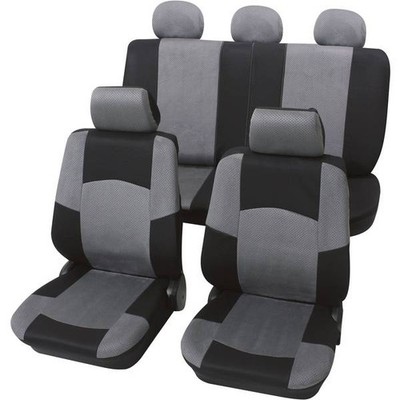 Petex 24274918 Classic Seat Cover 17 Piece Polyester Black, Grey Seat by