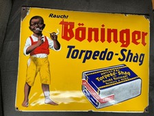 Raucht B&ouml;ninger Torpedo - Shag Emailschild Emailleschild Reklameschild Tabak