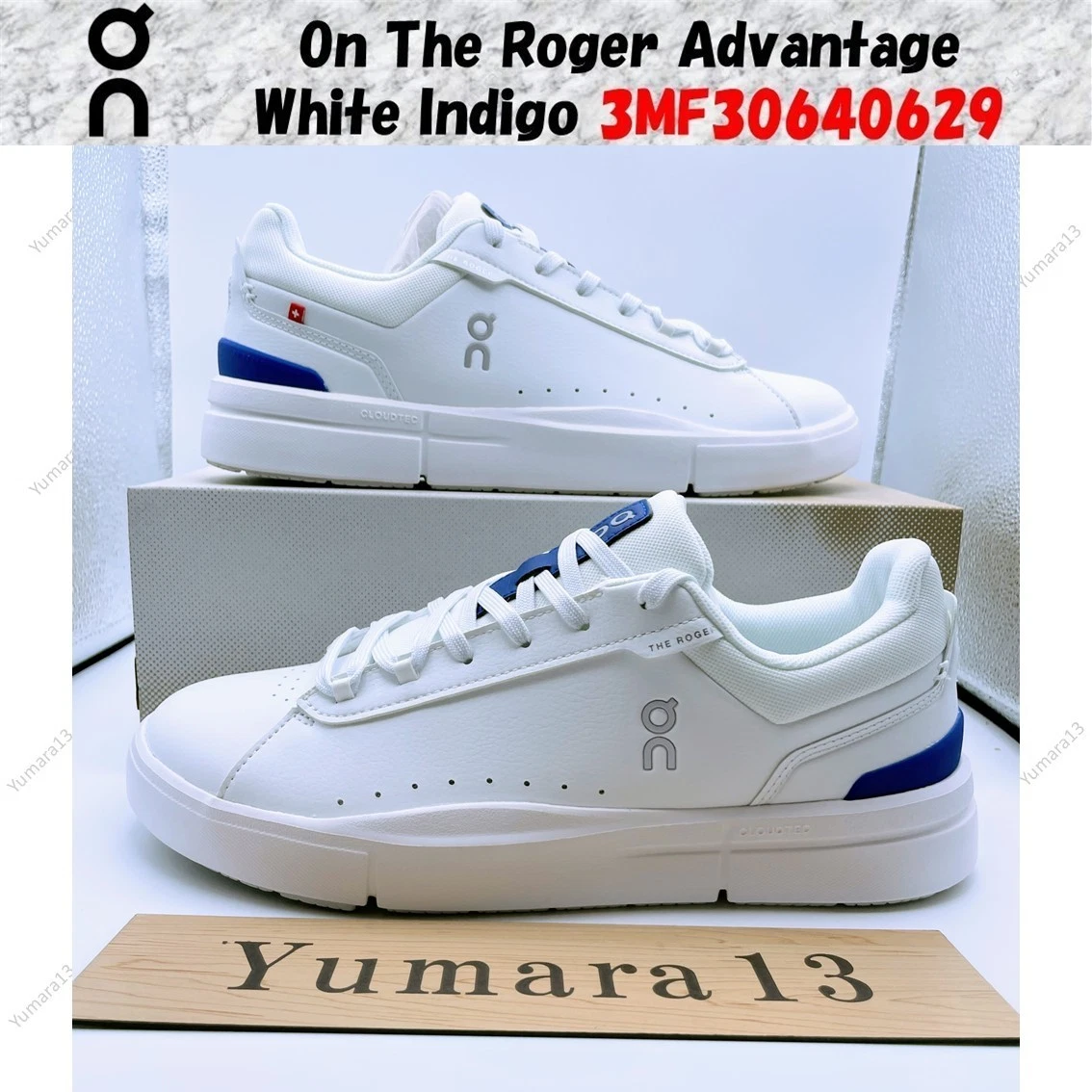 On The Roger Advantage White Indigo 3MF30640629 Men's Size