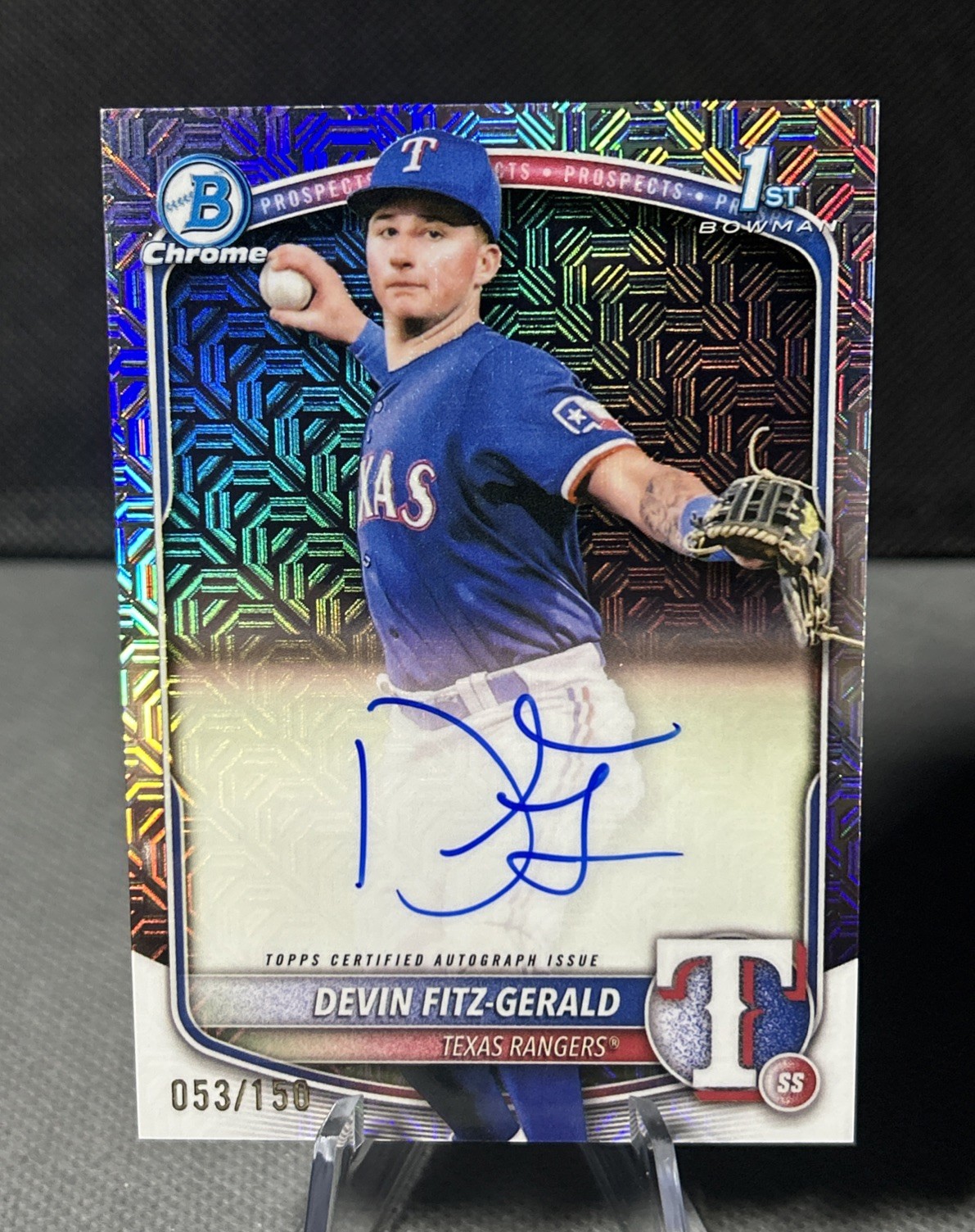 2025 Bowman Chrome Devin Fitz-Gerald Auto HTA Choice Refractor 1st /150 V1052
