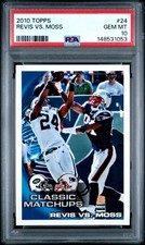 2010 Topps RANDY MOSS VS DARRELLE REVIS #24 Classic Matchups PSA 10 Gem Mint
