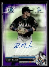 2017 Bowman Chrome Purple Refractor Riley Mahan Auto 170/250