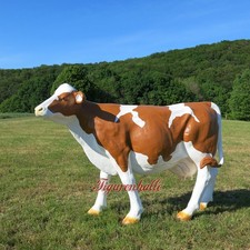 Kuh lebensgroß ohne Hörner Figur Tierfigur Bauernhof GFK Statue groß Werbung B
