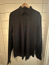 PRADA Milano Button Down Long Sleeve Dress Shirt Black - Mens Size 44-17 1/2