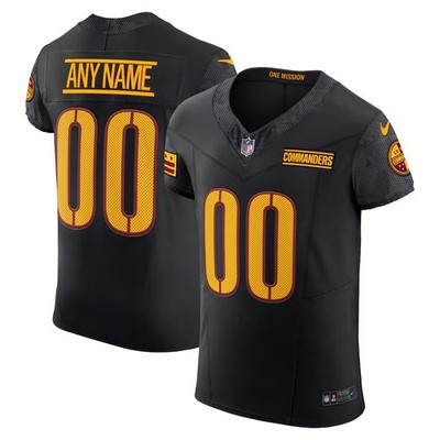 Men's Washington Commanders Nike Black Alternate Custom Jersey Size 2XL