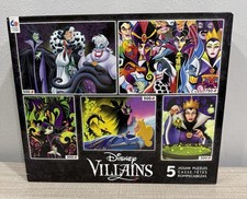 Disney Villains Jigsaw Puzzle Set Ceaco 5 Puzzles 2350 Total Pieces NEW
