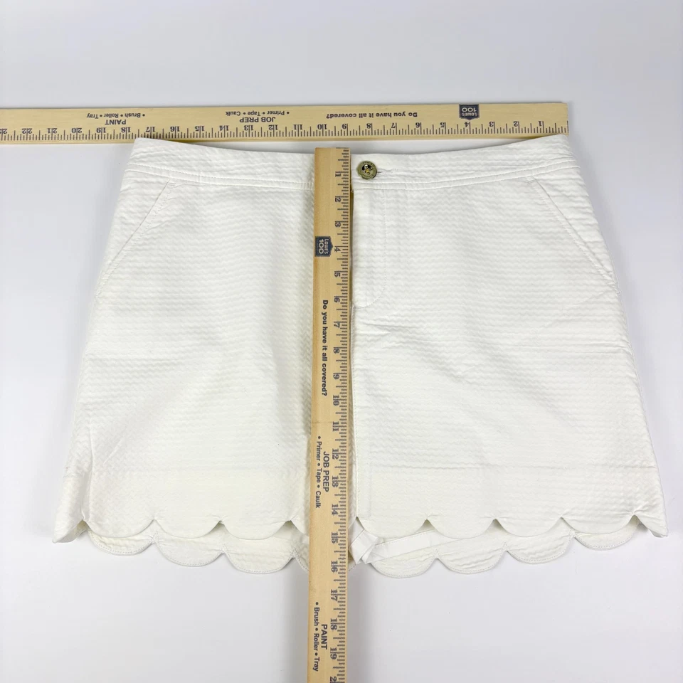 Lily Pulitzer Colette 扇贝下摆短裙女式 12 码度假村白色学院风乡村风 — 第 4/4 张图片