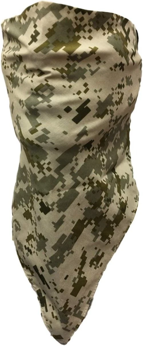 12 PCS GREEN CAMOUFLAGE ACU bandana HOOK&LOOP ADJUSTABLE Cotton Face Cover Mask