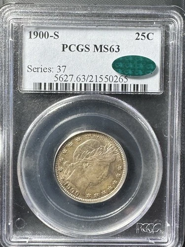 1900 S Barber Quarter PCGS MS63 Silver 25C CAC
