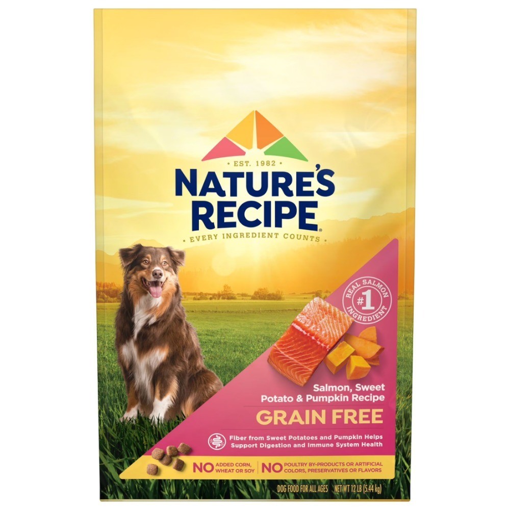 Nature&rsquo;s Recipe Grain Free Salmon, Sweet Potato & Pumpkin Recipe Dry Dog Food,