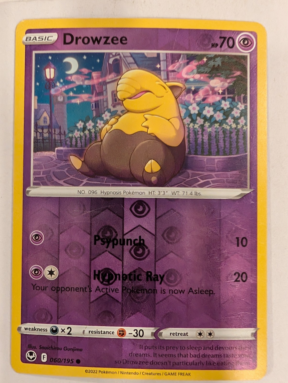 Drowzee 060/195 - Silver Tempest Pokemon Reverse Holo Foil Nice!