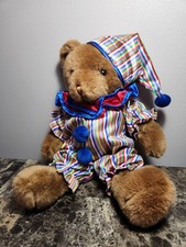 Vintage Eaton Toronto 1985 Teddy Bear Satin Clown Suit Best Friends 15"