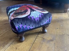 Stunning Small Footstool In Timorous beastie Velvet