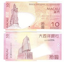 Macao Macau - 10 Patacas 2013 UNC Pick 80c(2) - BNU Lemberg-Zp