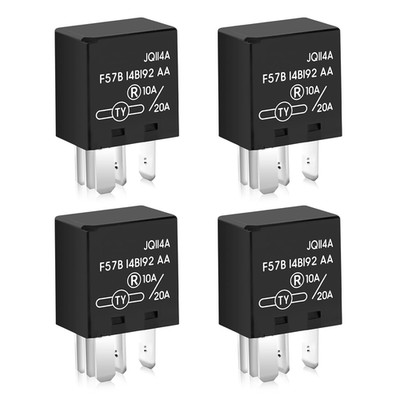 Relé F57B14B192AA (juego de 2) 10A/20A 12VDC 5pines, repuesto para F57B 14B192 AA, RY612, 965453041, F5TZ-14N089-B, F5TZ14N089BA - Compatible con vehículos Ford seleccionados