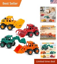 Toddler-Friendly Construction Toys: Friction Powered Truck Set - 4 Fun Vehicles