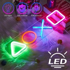 LED Spieltaste Leuchtschild Neonlicht Sign Leuchtreklame für Gaming Room Zubehör