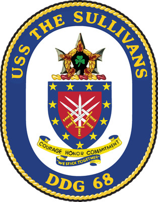 DDG-68 USS The Sullivans Badge Sticker Decal