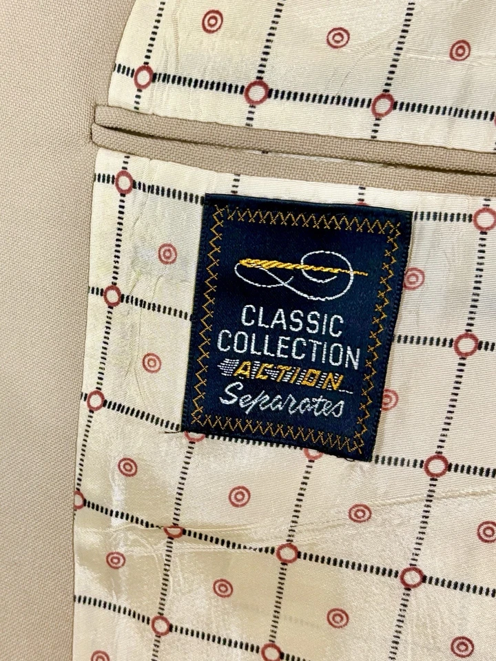 Leisure Suit Jacket Vintage Sears Men's Classic Collection Polyester 50 BT Tan - Image 4 of 4