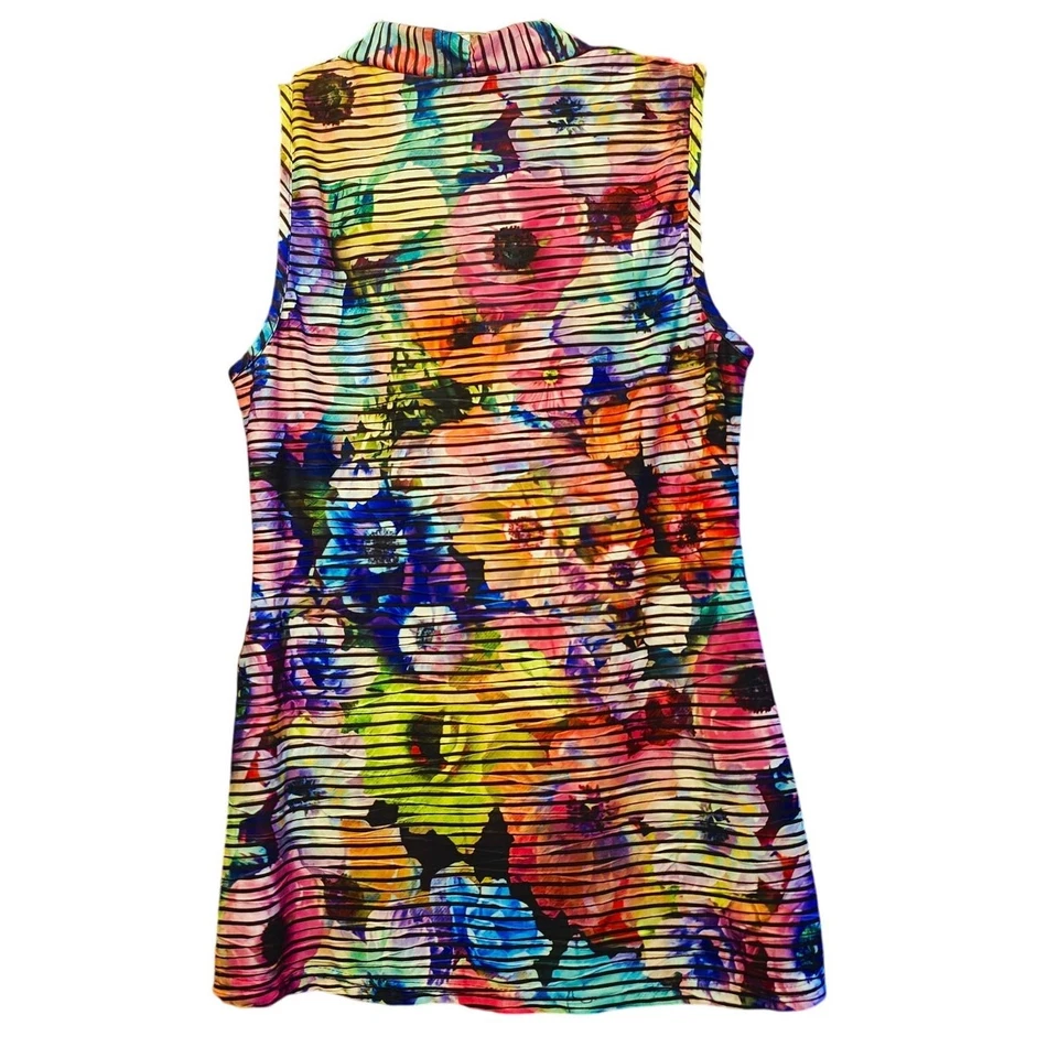Joseph Ribkoff striped floral tank top - Image 2 of 4