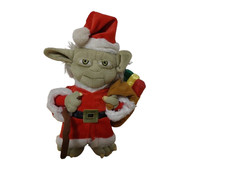Star Wars Yoda W Cane Santa Claus With Presents Plush Figure 11 In Tall