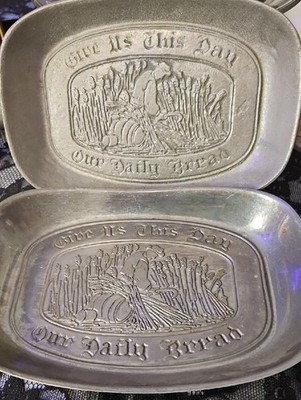Our Daily Bread Embossed Metal Dish Set 2 Piece, 2 Makers