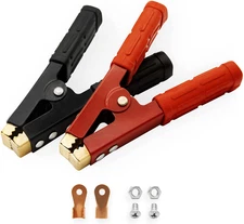 2PCS Battery Jumper Cable Clamps,  Heavy Duty Pure Copper Alligator Clips Jumper