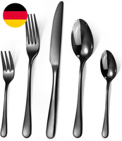 Targizer Besteck Set 6 Personen,Schwarzes Besteck,30 Teilig Besteck Schwarz Aus