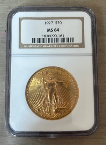 1927 P Gold St. Gaudens $20 Double Eagle - NGC MS 64