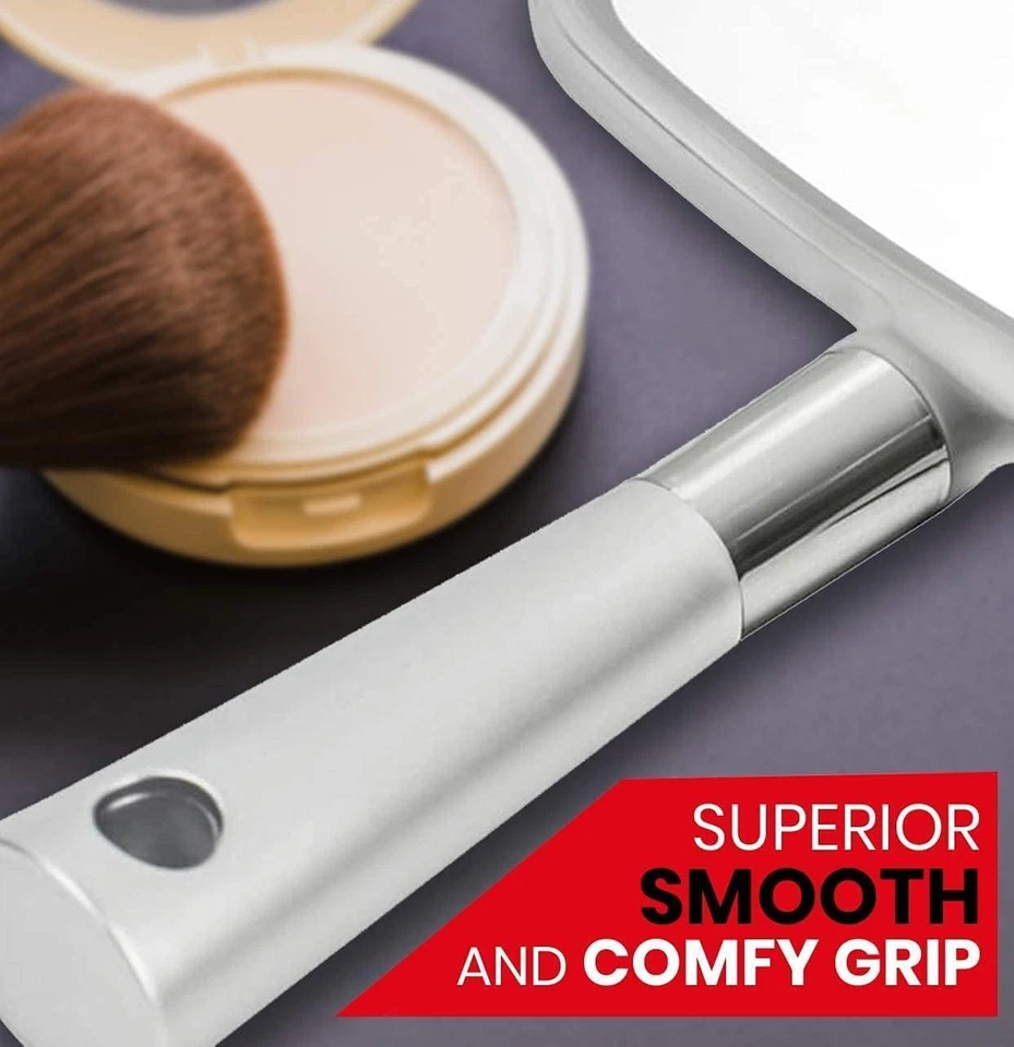 Grande E Comodo Specchio Portatile Con Manico, Modello Da Salone D'Argento (Conf - Immagine 4 di 4