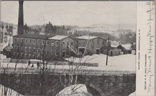 Winter Scene Greenville New Hampshire NH Factory Chimney Stone Bridge Postcard
