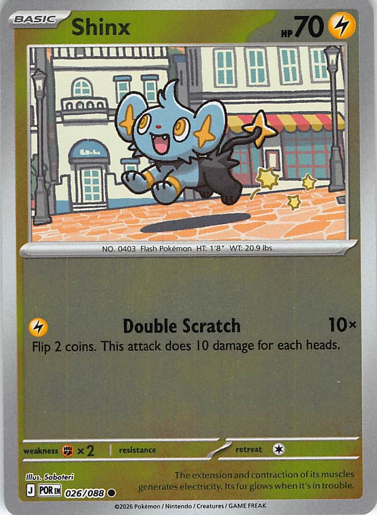 Shinx Reverse Holo Common ME03: Perfect Order 026/088 NM