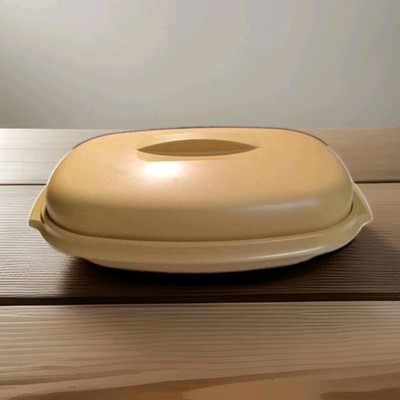 Vintage TUPPERWARE #1273 Harvest Gold Vegetable Rice Steamer 3 Piece Set