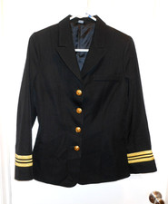 U.S. Navy Jacket Women's 10 MR Misses Service Dress Black Formal Polyester Coat