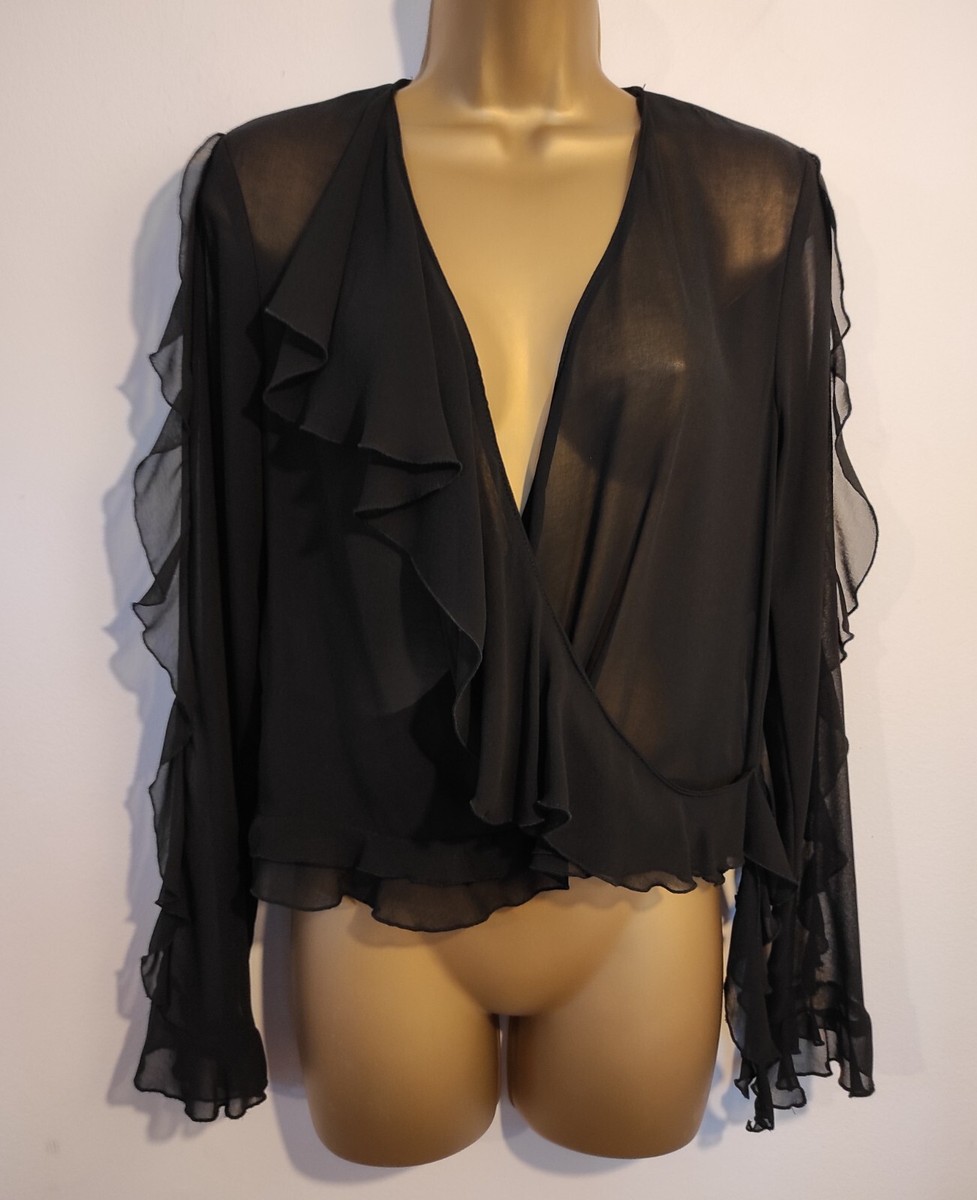zara sheer black blouse