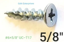 Phillips Undercut Head #6x 5/8" Wood particle board MDf screws Zinc Type-17