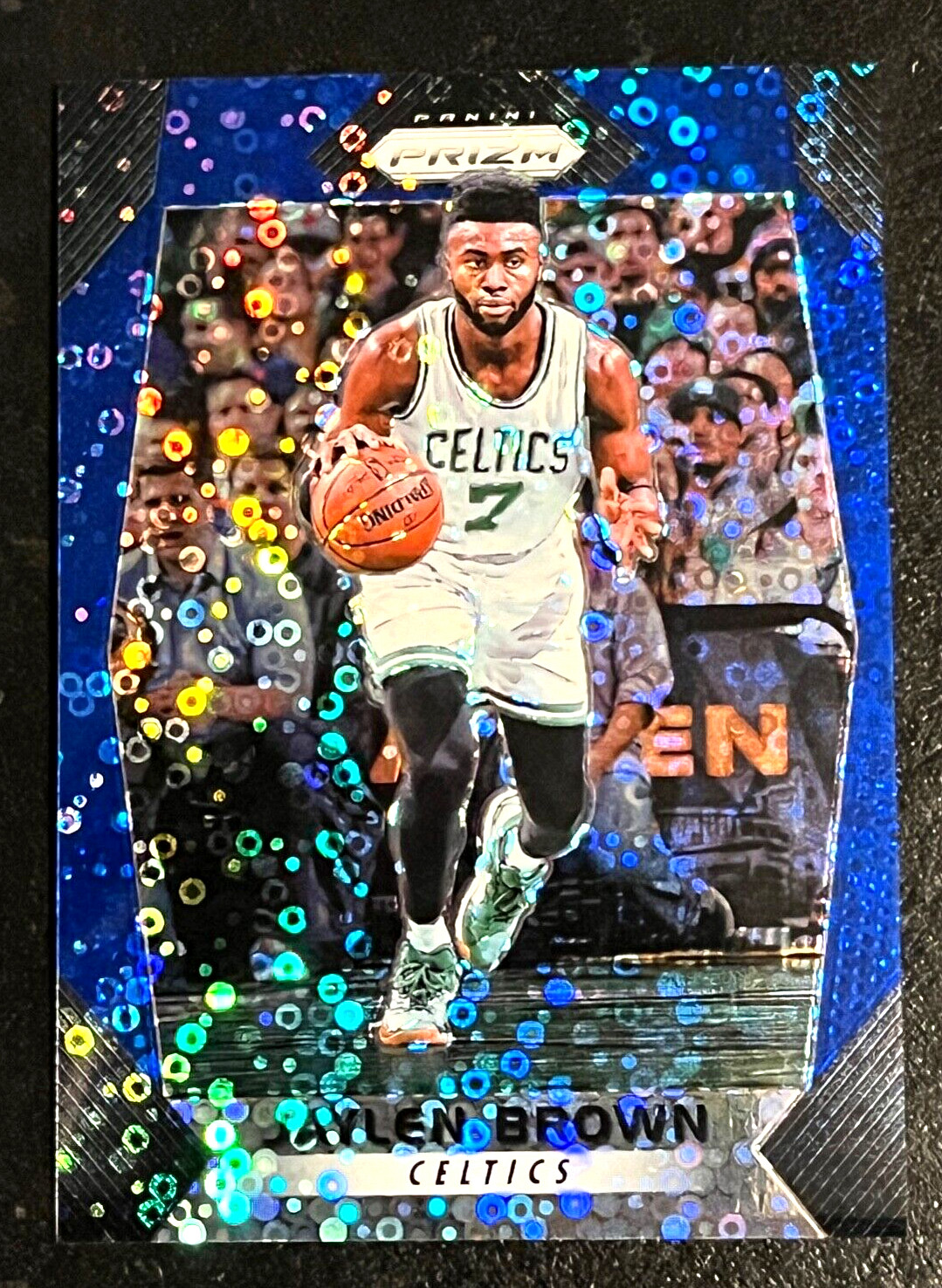 2017-18 Prizm Jaylen Brown Blue Fastbreak Disco Prizm Refractor SP #'d 127/175