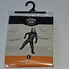 NEW Color Melt Skeleton Halloween Costume Boy Girl Large Glows Under Blacklight