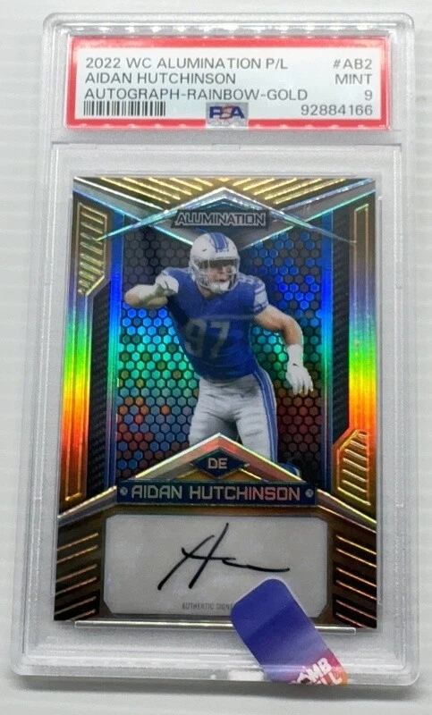 Aidan Hutchinson Wild Card Alumination Pro-Look Psyched Autographs #AP2 Rainbow/Splat