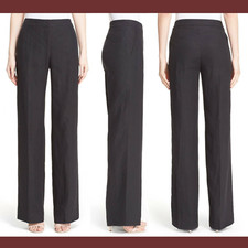 NWT 495 Max Mara  16  Agami Wide Leg Linen Pant in Black M775